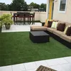 Decoratieve bloemen 9 Pack verbeterde kunstmatige grasgras Turf Tilt Tegel Interlocking System Fake Tiles Self Draining Mat 1'x1 'ft