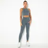 Yoga Outfit 2Pcs Sets Women Sexy Sleeveless Vest High Waist Gym Pants Hips Push Up Sports Suits Workout Running Outfits Fitness SetYoga