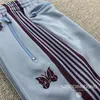 Men's Pants Men Women 1 1 Quality Webbing Striped Embroidery Butterfly Needles Track AWGE Trousers ss 230306