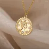 Ras du cou Style coréen Portrait Collier pour femmes Zircon cristal déesse pendentif colliers chaîne en or Vintage bijoux Collier cadeau