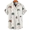 Men's Casual Shirts Harajuku Feather Hawaiian Men's Shirt Printed Short Sleeve Casual White Street Summer Beach Shirts For Men Clothing Summer 230307