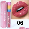 Brillant à lèvres Cmaadu Glitter Flip Velvet Matte Tint 6 couleurs imperméable à l'eau longue durée Diamond Flash Shimmer Liquide Rouge à lèvres Drop Livraison Dhief