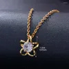 Pendant Necklaces WANDO Gold Color Chain For Women Girl Pentagram With White Zirco Giving Friend Gifts Party Wear Jewelry