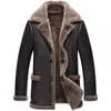 Men's Leather & Faux Real Sheep Shearling Fur Coat Winter Jacket Men Wool Streetwear Mens Jackets And Coats Jaqueta Couro 139 YY477