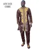 Vêtements ethniques Homme africain Mode Bazin Riche Broderie Design Long Top avec pantalon sans chaussures 230307