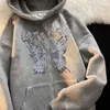 Sweats à capuche pour femmes Sweat-shirts Harajuku Femmes Papillon Automne Hiver Imprimé Y2k Manches Longues Zipper Veste Manteaux Oversize Pull À Capuche Top 230307