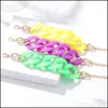 Chain Boho Acrylic Link Armband för kvinnor Custom Harts Bangles Trendy Fashion Jewelry Gift Mother Day Summer Autumn Winter Drop Del DHPQM