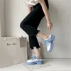 Kappy letnia platforma na buty skórzane na wysokie obcasy białe dziewczyny Casual Mules Mules żeńska sneaker no pleców na 230307