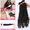 Wig Caps Brazilian Firm Weave Bundles Surly Curly Human Hair Pinkles 30 32 34 36 38 cala Woda głębokiej fali przedłużenia Remy 3 4 Bundles J230306