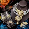 Pendientes de collar Set Kellybola Dubai African 4pcs Flor de lujo Bangle Ring Sets Joyería de moda para mujeres Bijoux Femme