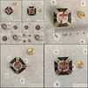 Stift broscher 10st Templar Commandery Pin Badges Mason Brosch och Lapel Pins Metal Craft Wholesale Custom Malta Cross Knights Drop Dhame