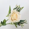 Decorative Flowers 5 Head Korean Roses Artificial For Home Decoration Wedding Bouquet Bride High Quality Fake Flower Faux Living Room