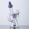 Narghilè all'ingrosso Glow In The Dark Ball Bong in vetro 4mm Spessore Soffione doccia Percolatore Olio Dab Rigs Ciambella a fessura Percolatore Tubi d'acqua 14,5 mm Giunto femmina con ciotola