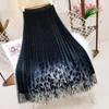 Skirts Womens Long Mesh High Waist Wear On Both Sides Jupe Longue Vintage Fashion A-line Female Tulle Skirt Party Medium