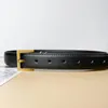 Designer Men Belt for Women Metal Brass Bluckle oryginalna skóra Ceinture Classic Black Thin