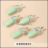 Charms Luminous Stone Pendant Double Pointed Hexagon Prism Shape Pendants For Healing Crystals Stones Jewelry Making Drop Delivery F Dhkmn