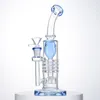 8-Zoll-Wasserpfeifen Inverted Torus Glass Bongs Ratchet Percolator Oil Dab Rigs Thick Glass Barrel Percolator Water Pipes Inverted Showerhead 4mm Thickness With Bowl YQ02