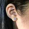Charme princesse coupe blanc Zircon carré boucles d'oreilles de luxe cristal pierre boucles d'oreilles pour les femmes bijoux de mariage couleur argent mignon boucle d'oreille G230307