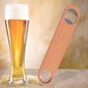 100 pcs/lot bricolage en bois en acier inoxydable grand plat ouvre-bouteille de bière plat ouvre-bouteille outil Bar bière vin ouvre logo personnalisé