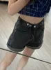 Women's Shorts FTLZZ Summer Women High Waist Button Wigh Leg Jeans Shorts Casual Female Loose Fit Blue Denim Shorts 230306