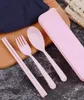 Dinnerware Sets 100 Cutlery Set Cute Portable Travel Adult Wheat Straw Camping Picnic Gift Child Office People Wholesale