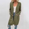 Vestes Femmes Banc Vêtements d'extérieur Femmes Mode Long Manteau Manches Câble Tricot Casual Soft Femmes Doublée Polaire JacketWomen's