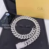 18mm Iced Fullt Moissanite Diamond Necklace Gold Color Chain 925 Sterling Silver Necklace Miami Cuban Chain