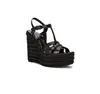 Klassieke sandalen hete zomerschoenen Dikke watertafel open teen sandaal sandaal wig hiel dames schoenen 12,5 cm hoog hakken octrooi lederen vrouwen casual sandaal fabriek schoen 35-42