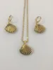 Halsband örhängen set png afrika romantisk brud sätter guld conch skal droppe örring smycken för kvinnor bröllop bijoux gåvor