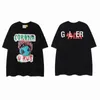 男性デザイナー Tシャツ Galleryes Depts トップレタリング半袖 2023ss スケルトンカーグラフィティプリント Tシャツラウンドネックプルオーバーカップル Tシャツコットンハイストリート c1