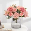 Ghirlande di fiori decorativi 1 pacchetto Bouquet di peonie di seta Rose artificiali Piante finte Paese Matrimonio Sposa Festa per la casa Decorazione fai da te Ac