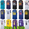 #35 Kevin Durant #6 james Stephen #30 Curry Basketball Jerseys Men Kids Jersey City Breathable mesh 75th edition Wear