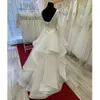 Simple A Line Wedding Dress Multilayered Ruffles Bridal Gowns Long Sleeves V Neck Back Lace-Up Robe De Mariee 328 328