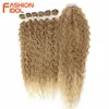 Synthetic Wigs Fashion Idol Afro Kinky Curly Hair Bundles with Closure Ombre Blonde 30inch Soft Long Synthetic Weave 230227