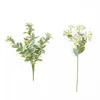 Fleurs décoratives plante verte artificielle bord blanc feuilles bouquet minimaliste moderne feuille d'argent orchidée fleur Arrangement accessoires