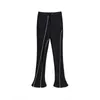 Pantalones para mujer S Top Luxury Chunky Metal Zipper Elegante Flare Palazzo Slim Fit Elástico Estirado Sexo Pantalones de cintura alta 230306