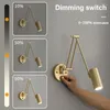 Wandlampen moderne knop schakelaar slaapkamer leeslamp dimmende vouwen rocker lichten studie kamer led verlichting