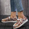 Dress Shoes Boho Jacquard Sox Woman Chic Canvas Sneakers Ladies Stretch Loafers Ultralight Flat Lazy Boat Zapatos 230307