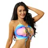 Canotte da donna Sexy scava fuori con lacci Top bikini per le donne Estate Neon Color Y2k Abiti estetici Crop Top Vest Festival Rave Party