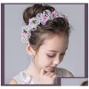 Meisjes hoofdstukken meisjes haaraccessoires Koreaanse versie van showhoofdtraden dragen hoofdbanden kinderen parelbloemen Pearl Flowers drop levering we DHQ27