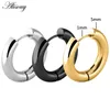 2pcs Black Rose Gold Color Tone Stainless Steel Hoop Earrings Round Loop Earring Men Women Big Size Hyperbole Jewelry 5mm-16mm