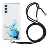 Custodie per cellulari in pietra di marmo per Samsung S24 Ultra Plus A15 A05S Galaxy A55 A35 A25 Custodie di lusso Soft TPU Granito naturale Pelle femminile trasparente con tracolla