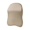 Coussins de siège en mousse à mémoire de forme ensemble d'oreillers de voiture en cuir véritable Beige coussin de soutien lombaire pour le cou Gadget housse d'appui-tête pour hommes Auto Cccessoires