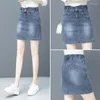 Jeans feminina mulher retro jeans shorts saia feminina de rua de verão feminina curta damas casuais All Match Elastic A-Line G80