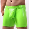 Underbyxor sexiga män långa boxare shorts underkläder patent läder ben man exotiska öppna gren trosor gay scen show