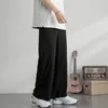 Männer Hosen Männer Breite Bein Hosen Sommer Eis Seide Gerade Hosen Mode Vintage Casual Hosen Streetwear Koreanische Lose Böden Männliche Kleidung Z0306