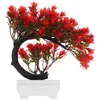 Fiori decorativi Albero Bonsai Finto artificiale in vaso di pino Realistico vaso di fiori finto Simulazione Mini Decor Brussel Indoor S Home