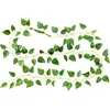 Guirlande de fleurs décoratives suspendues artificielles, feuilles vertes résistantes aux UV, fausses plantes, mur de vigne pour décoration extérieure de jardin et de maison
