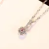 High-grade luxury petal shiny zircon s925 silver pendant necklace jewelry sexy Charming women clavicle chain wedding banquet necklace accessories gift