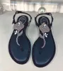 Üst Tasarım Renescaovilla Morgana Sandal Ayakkabıları Kadın Gül Kristal Tangal Flip Flops Yürüyüş Lady Slip üzerinde Plaj Slayt Daireleri EU35-43 Kutu